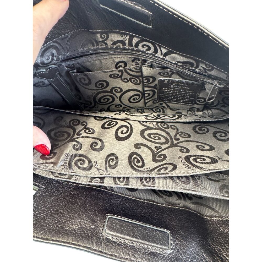 Brighton Jetson Laptop Tote Green Croc Embossed Patent Leather 14 Inch - Picture 12 of 12